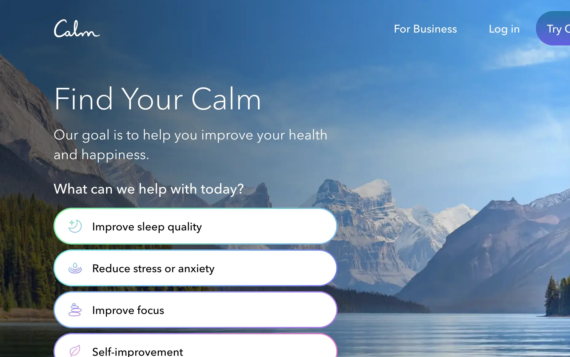 Calm app for sleep, meditation and relaxation.